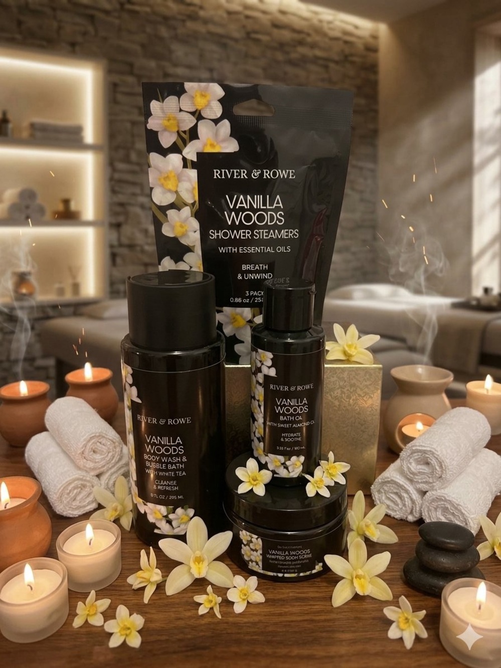 River & Rowe Vanilla Woods Bath & Body Set